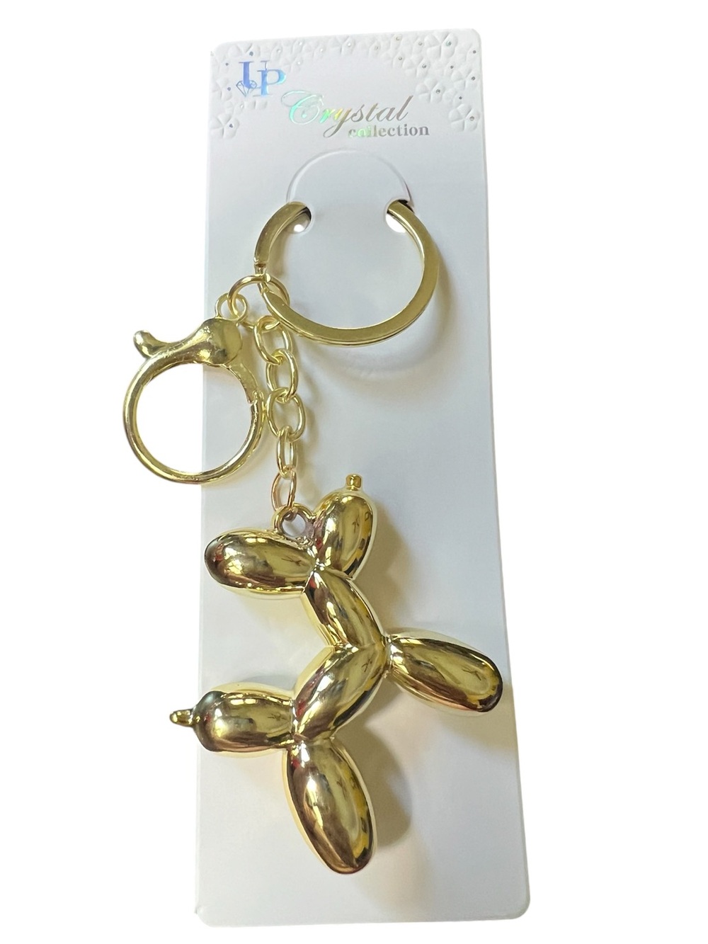 Gold Tone Balloon Dog Keychain and Bag Charm - Women Jewelry